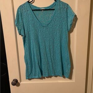 Maurices Teal Swirl Pattern Blouse